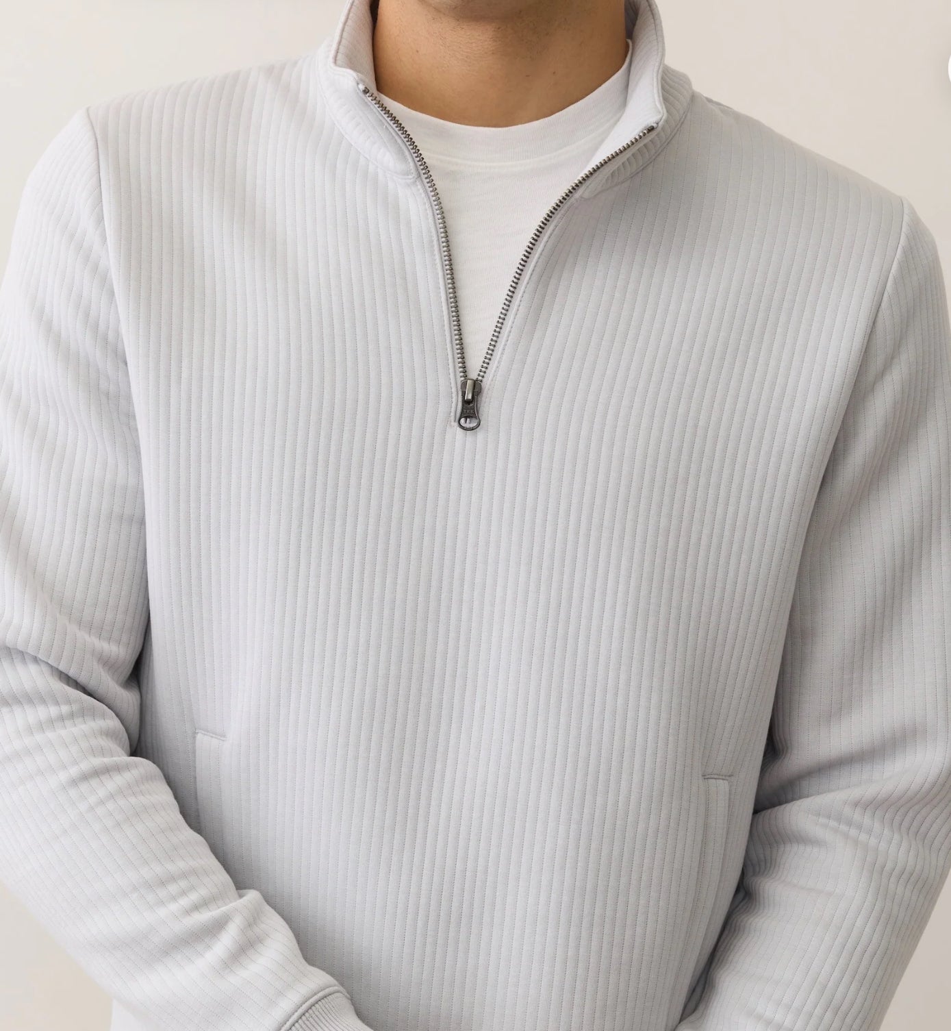 Marine Layer Corbet Quilted 1/4 Zip Stone