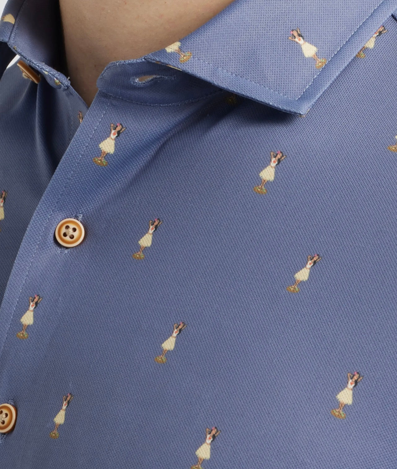 Johnnie O Hula Dance Navy Button Up