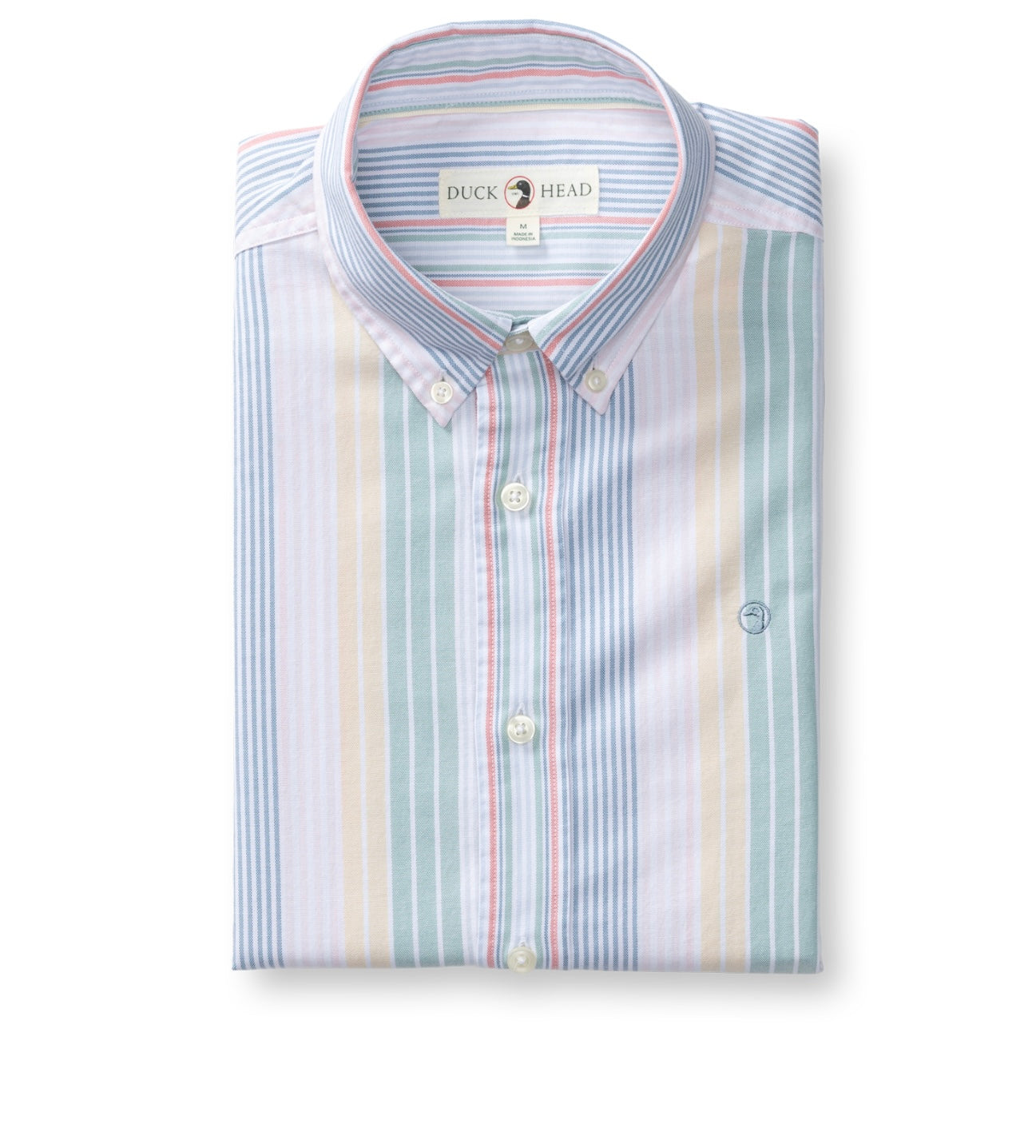 Duck Head Buttondown Cotton Oxford Sport Shirt -Prescott Stripe-Multi