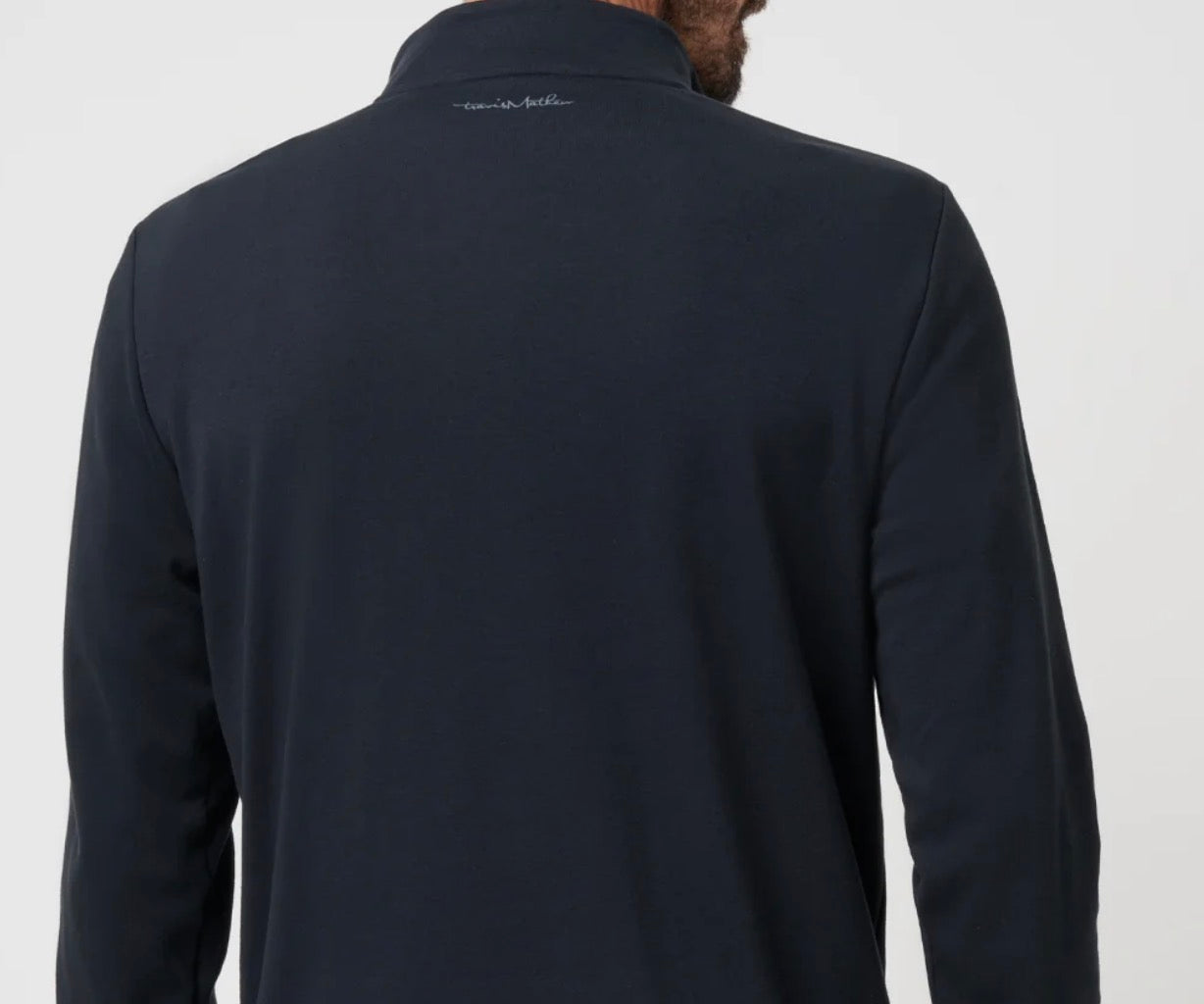 Travis Mathew Cloud Quarter Heather Blue Nights 1/4 Zip