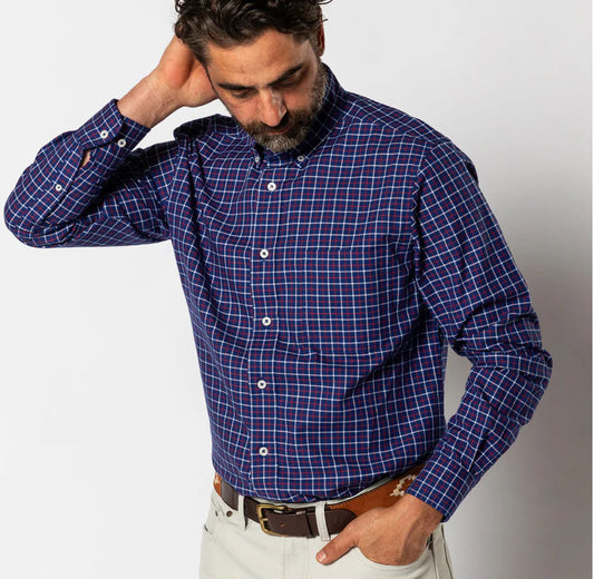 Duck Head Long Sleeve Beacon Blue Sport Shirt