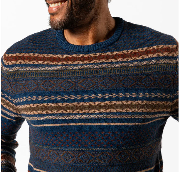 Duck Head Birch Fair Isle Maritime Blue Heather Sweater