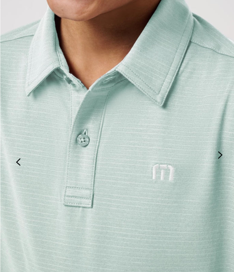 Travis Mathew Youth the Heater Eggshell Blue Polo