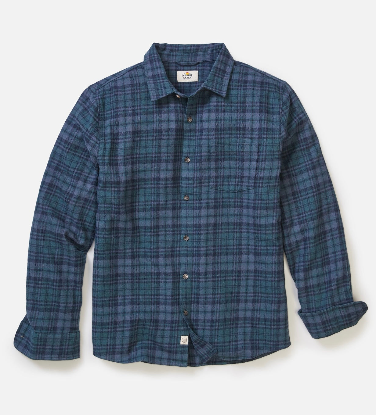 Marine Layer Tahoe Flannel-Green Navy