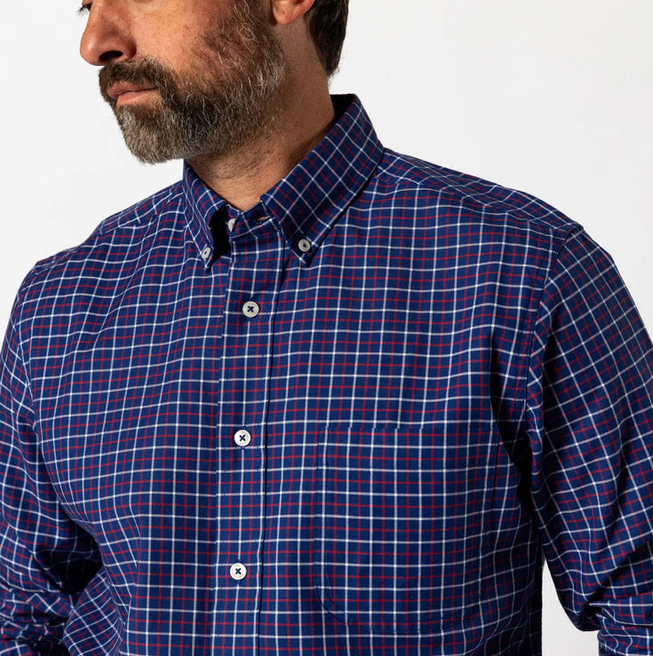 Duck Head Long Sleeve Beacon Blue Sport Shirt