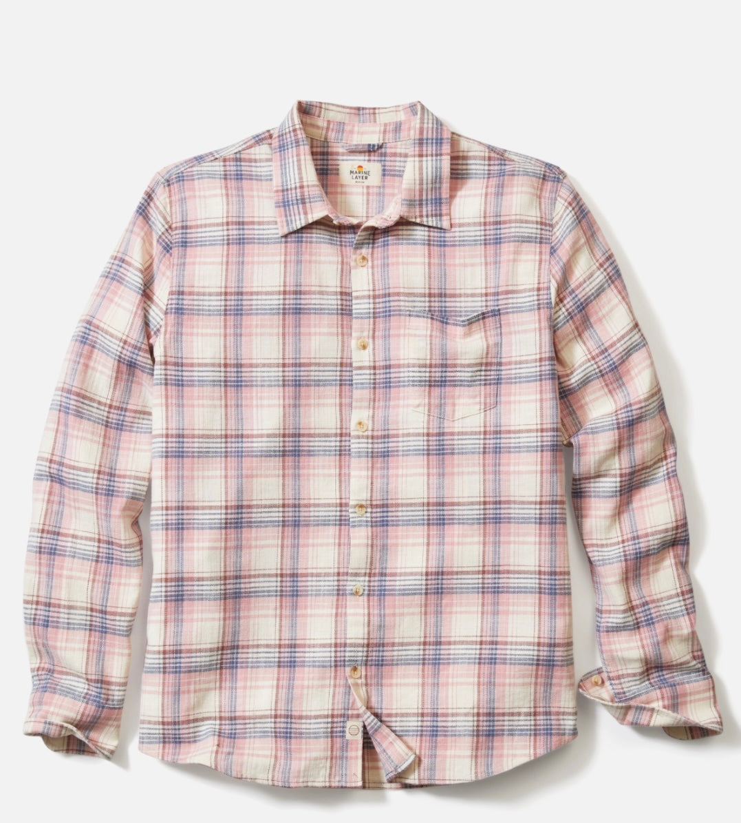 Marine Layer Classic Stretch Salvage Shirt- Warm Multi Plaid