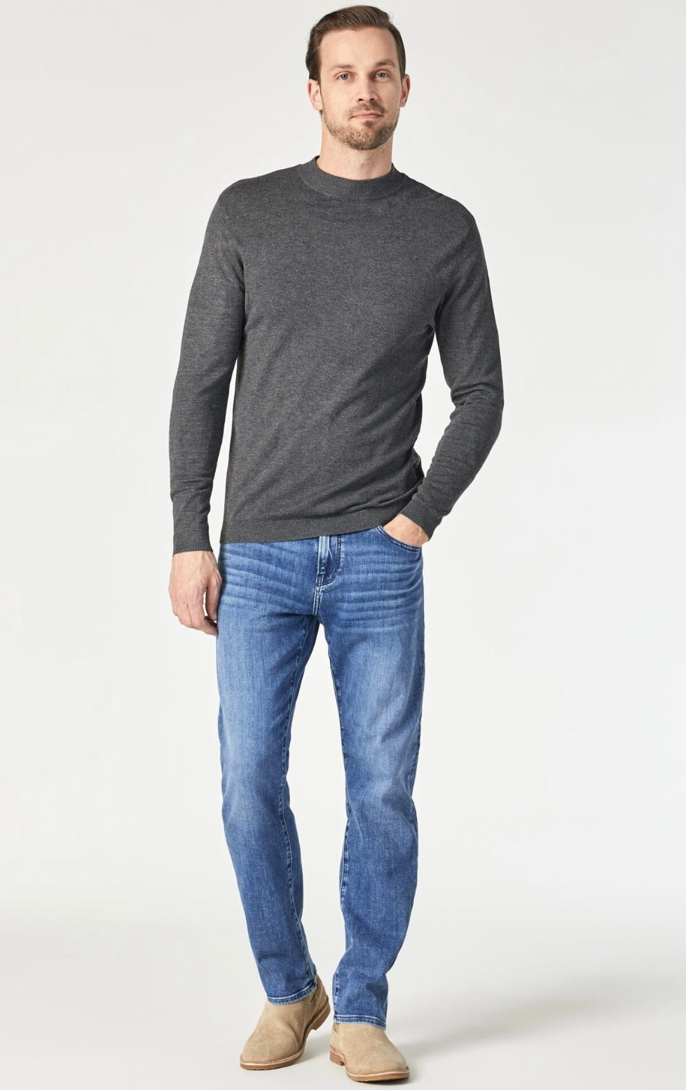 Mavi Zach Mid Brushed Feather Blue-