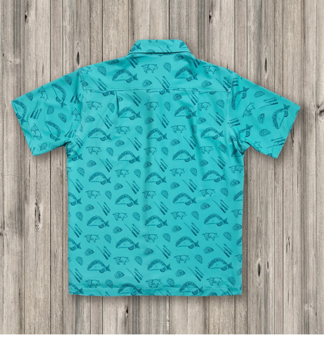 Beach and Barn Surf N Turf Sport Shirt Aquamaina