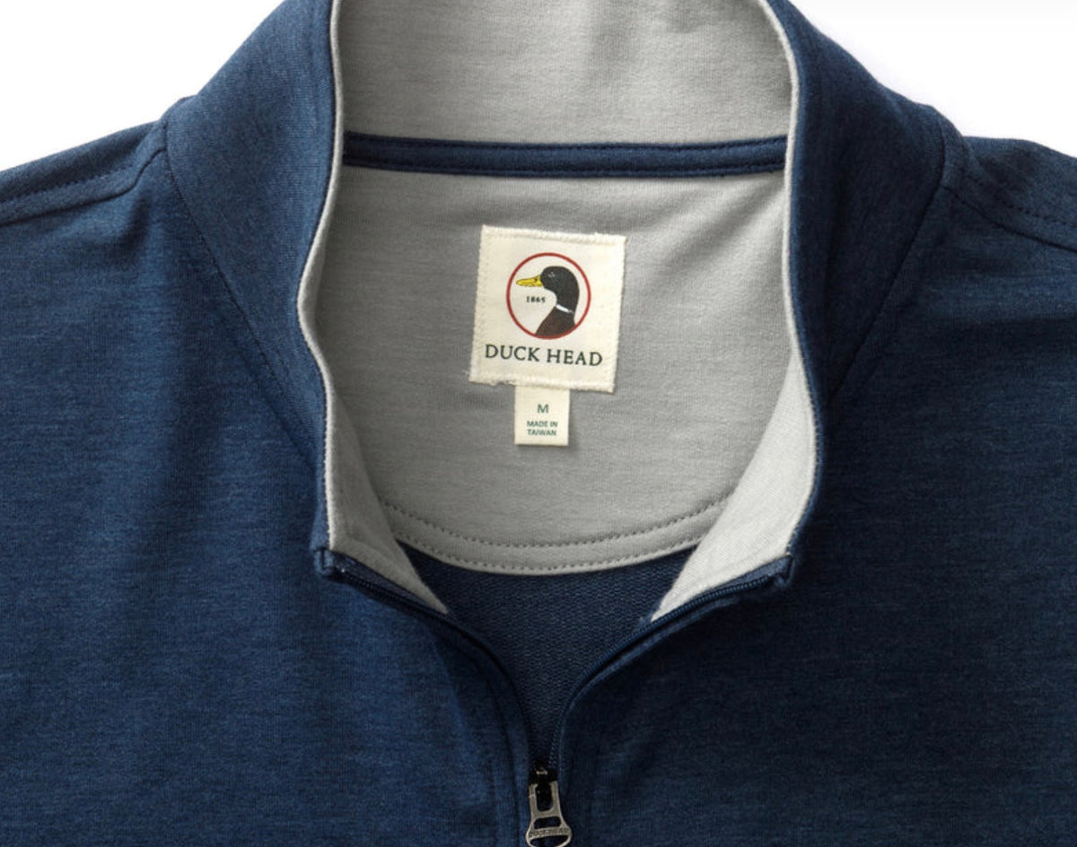 Duck Head 1/4 Zip- Navy Heather