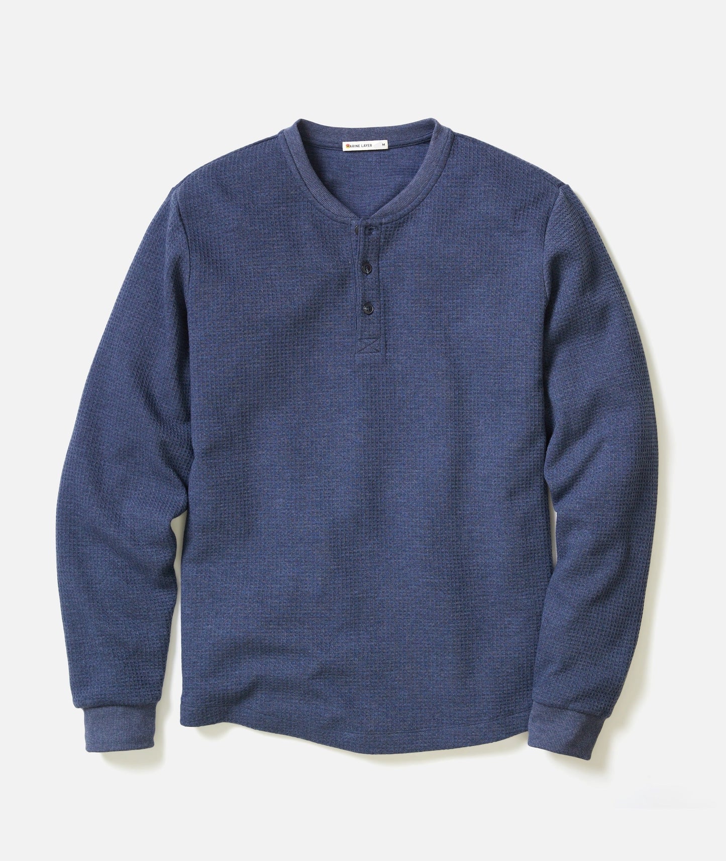 Marine Layer Waffle Henley -Blue