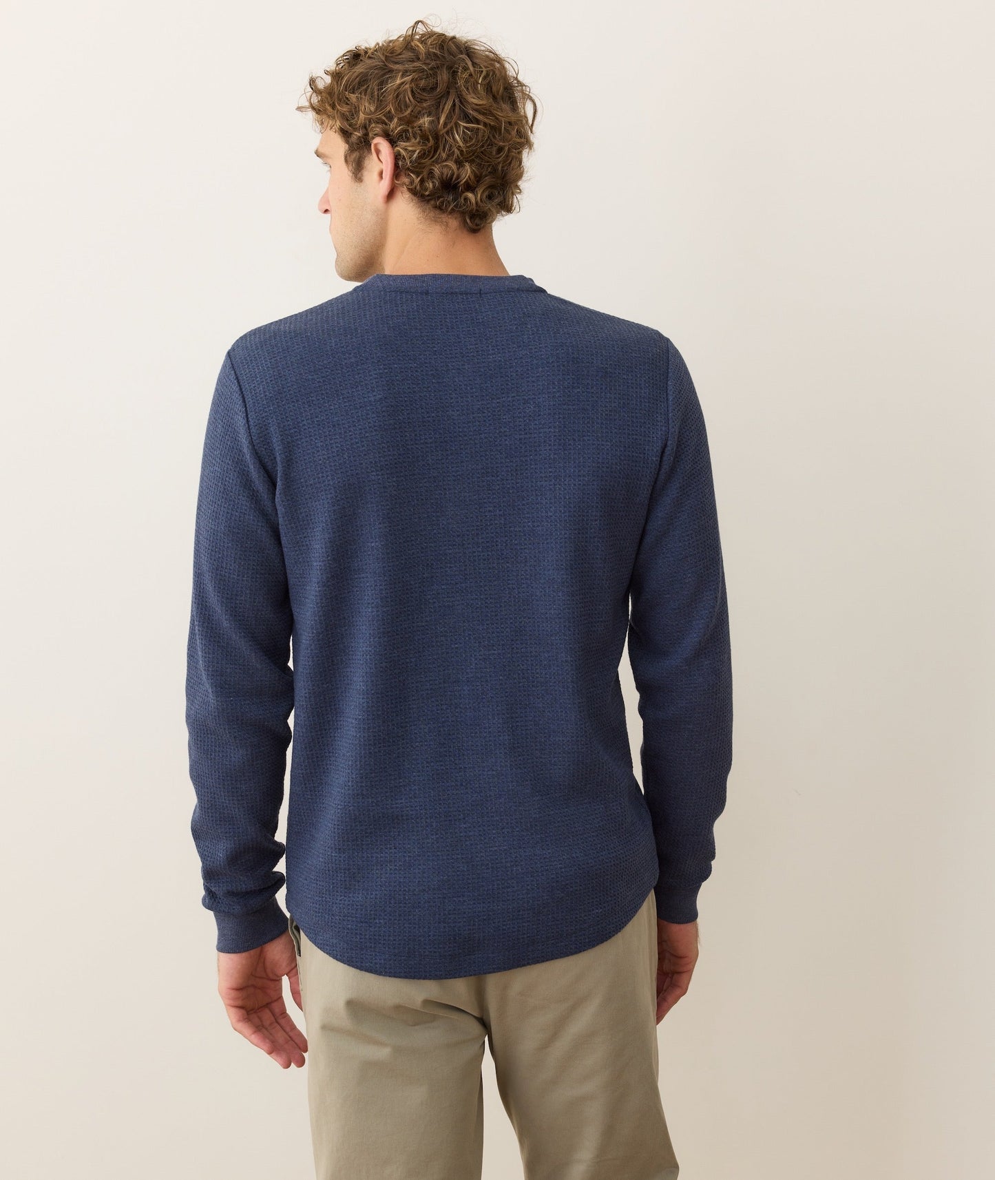 Marine Layer Waffle Henley -Blue