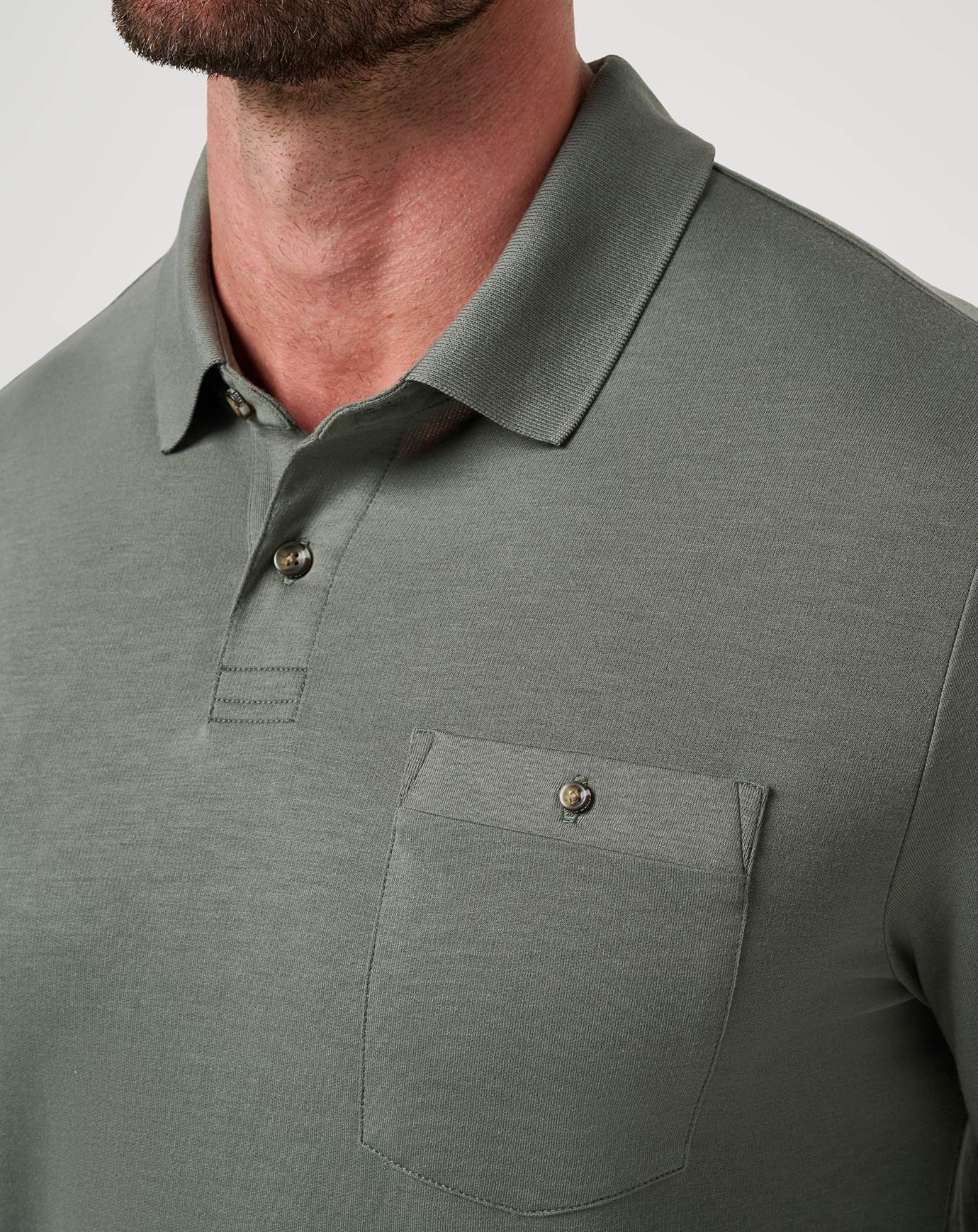 Travis Mathew December First Sweater Polo-Dark Olive