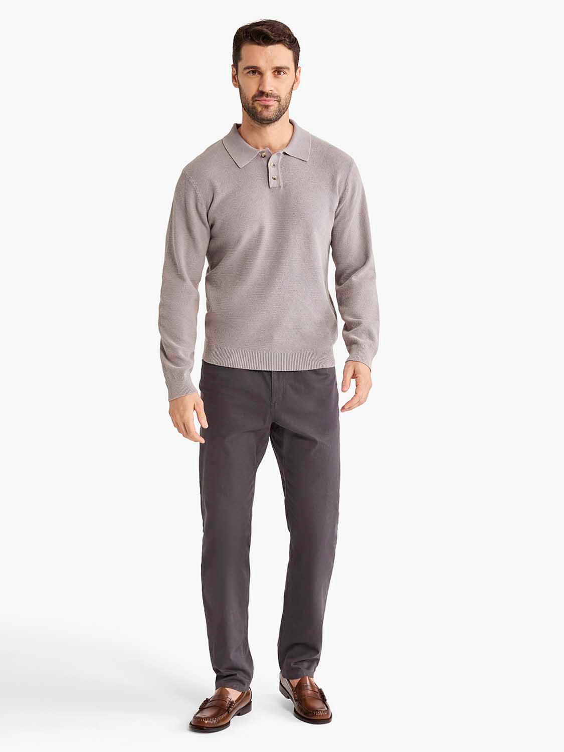 Fair Harbor Mariner Long Sleeve Polo- Seastone
