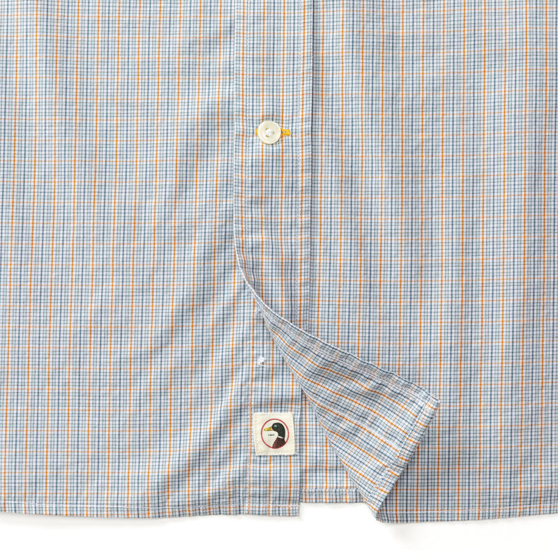 Duck Head Long Sleeve Button Down Pale Blue Plaid