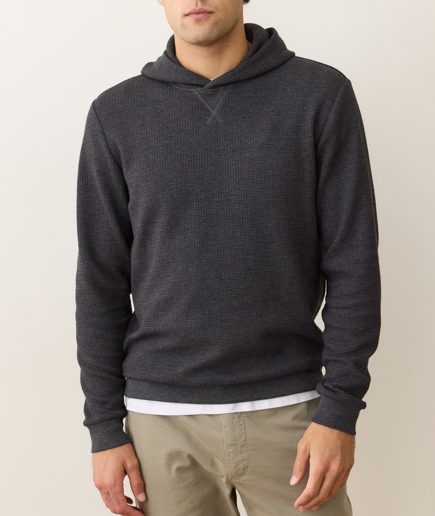 Marine Layer Waffle Hoodie -Charcoal