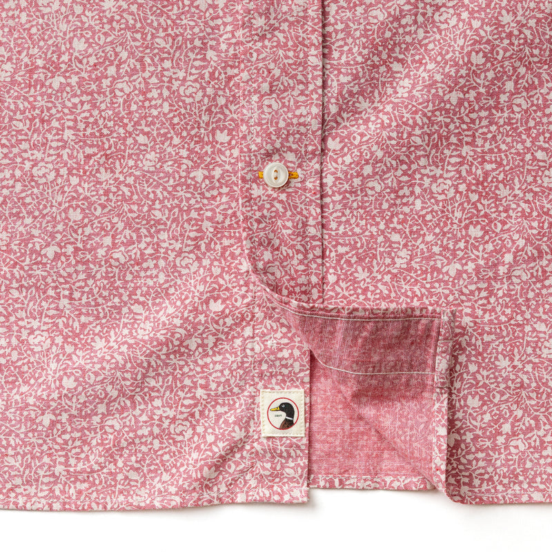 Duck Head Cotton Chambray Sport Shirt- Rosewood