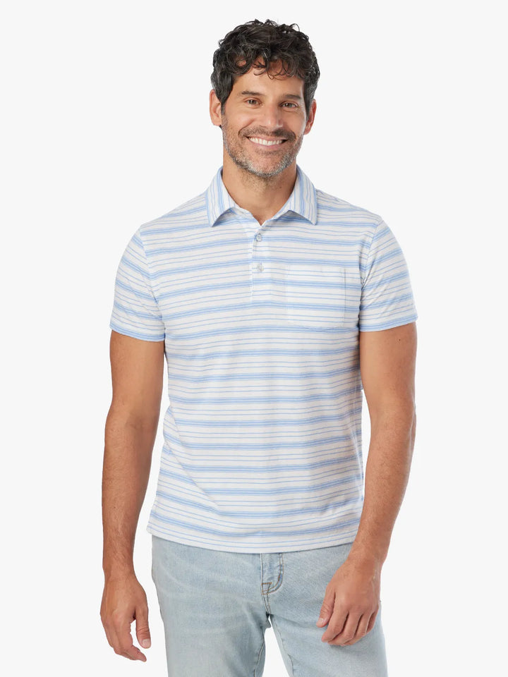 Fair Harbor Kismet Polo-Dark Denim Stripe