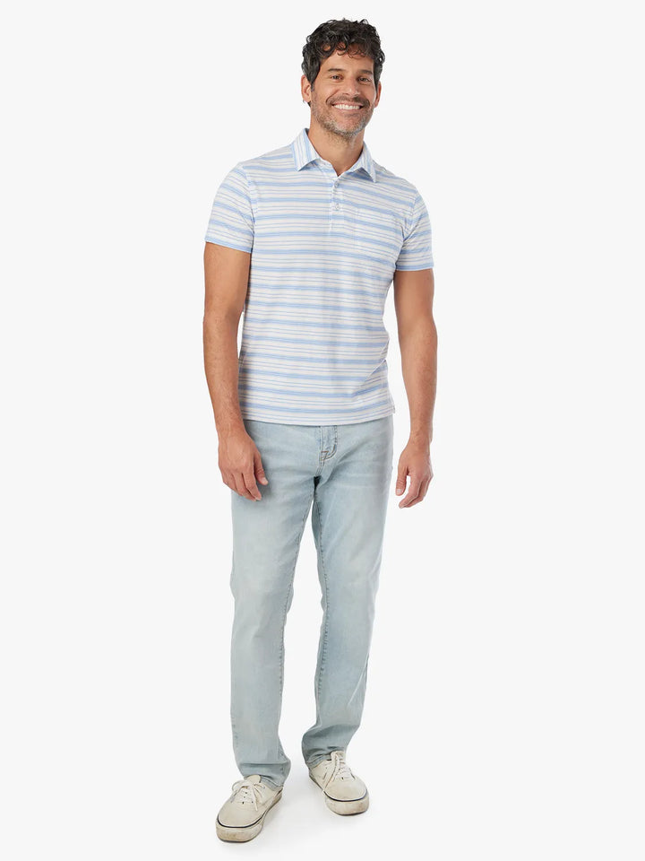 Fair Harbor Kismet Polo-Dark Denim Stripe