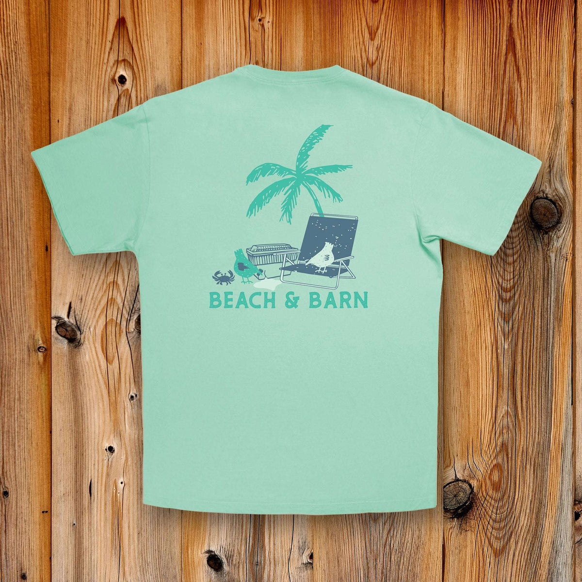 Beach and Barn Yard Birds Tee-Mint