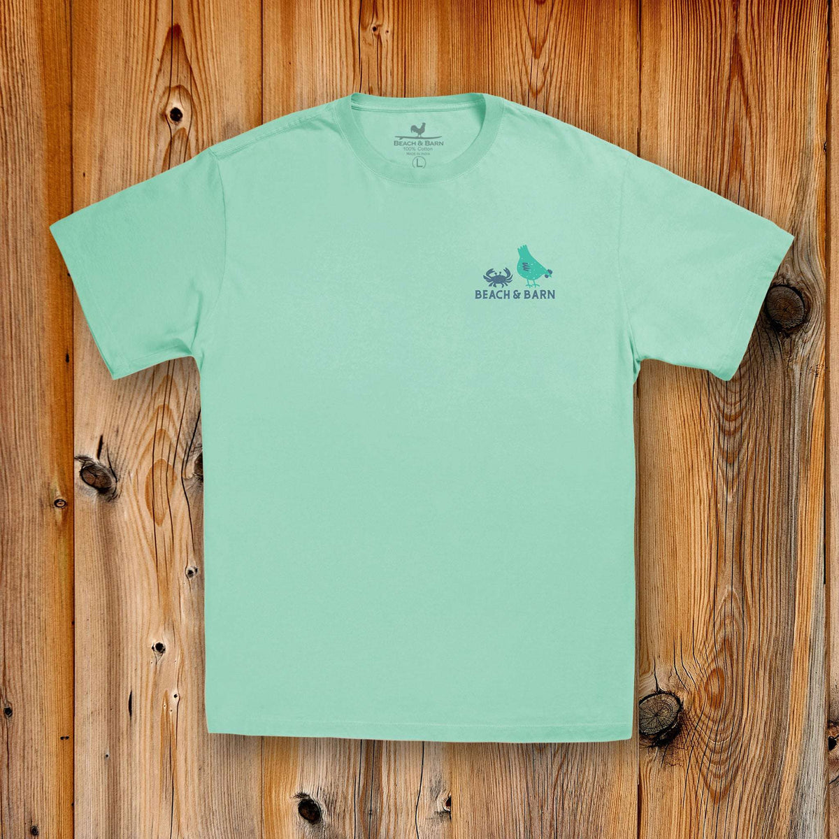 Beach and Barn Yard Birds Tee-Mint