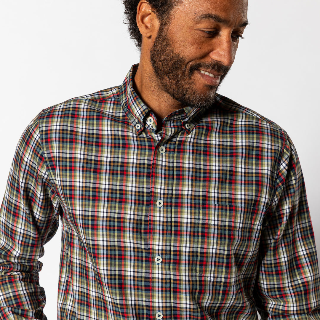 Duck Head Cotton Twill Sport Shirt
Baley Plaid Maritime Blue
