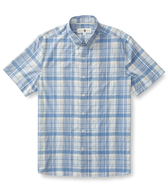 Duck Head Performance Poplin Light Blue SS Button Up