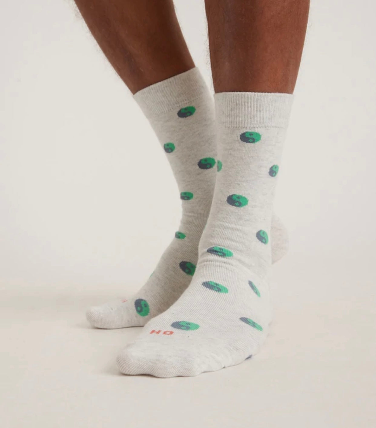 Unisex Crew Sock in Ash Heather Yin Yang