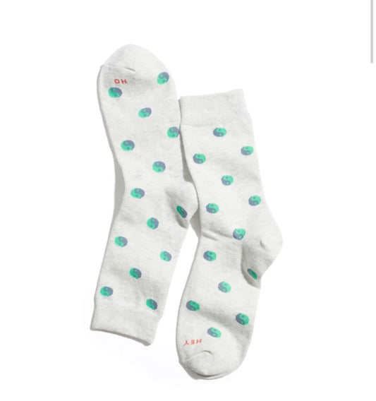 Unisex Crew Sock in Ash Heather Yin Yang