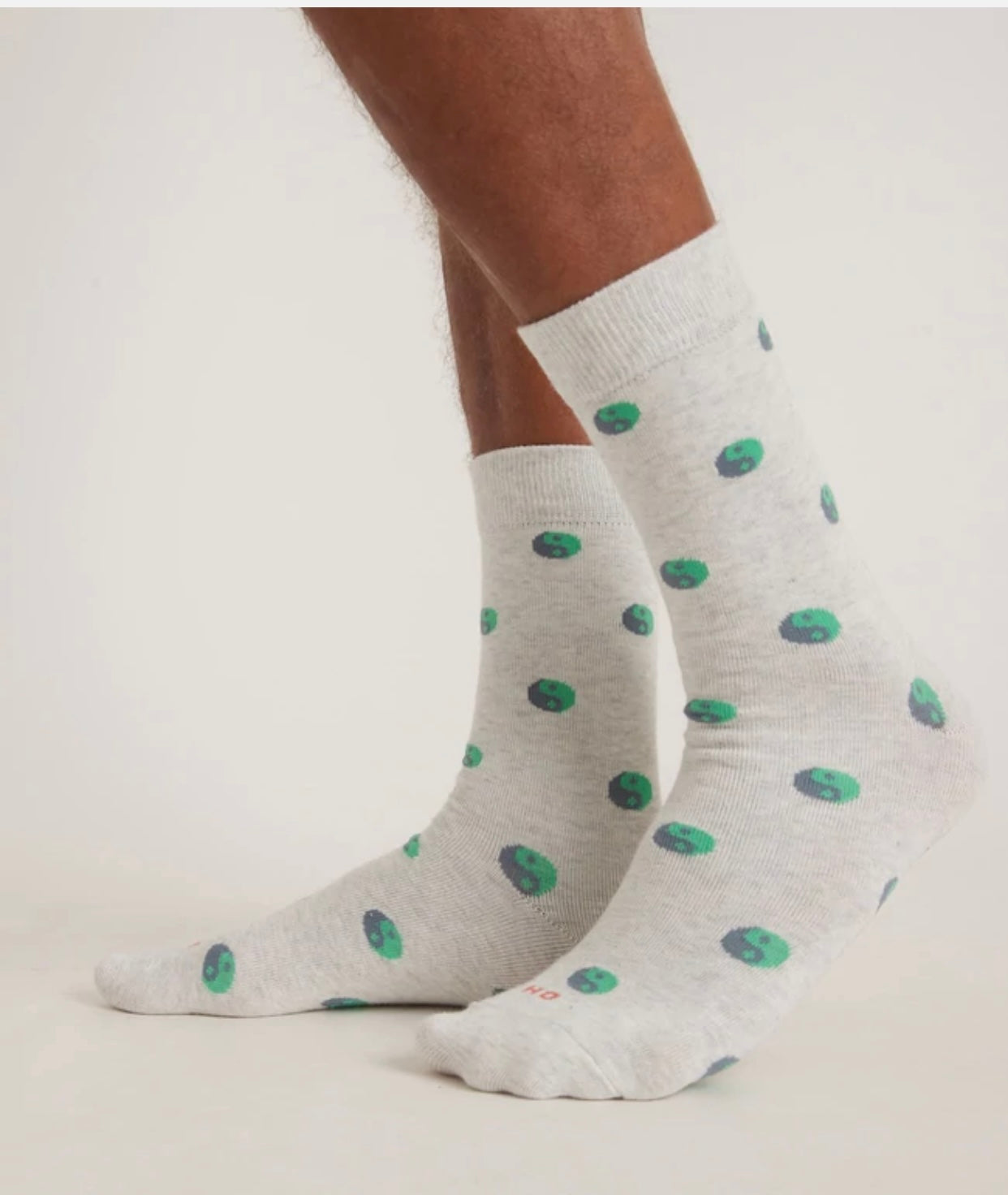 Unisex Crew Sock in Ash Heather Yin Yang