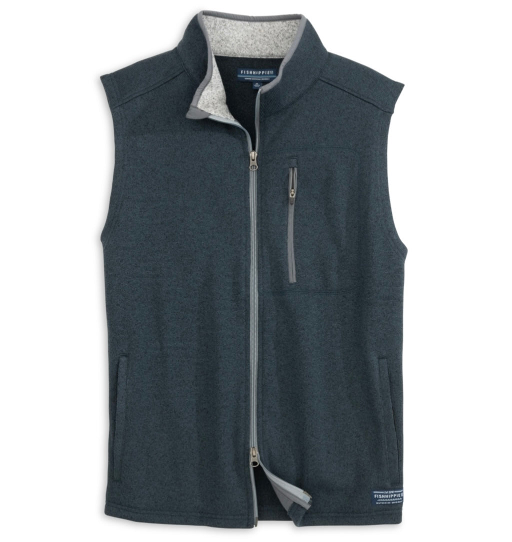 Fish Hippie Banyan fleece vest navy