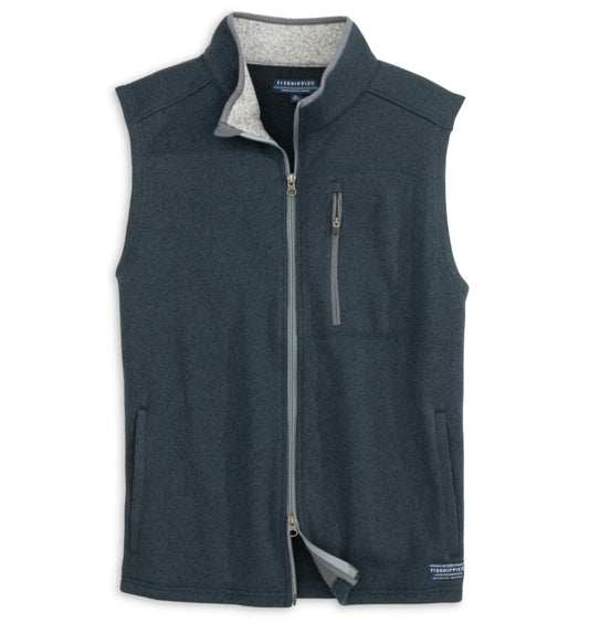 Fish Hippie Banyan fleece vest navy