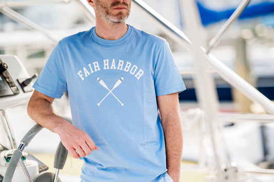 Fair Harbor Light Blue Rowing Tee