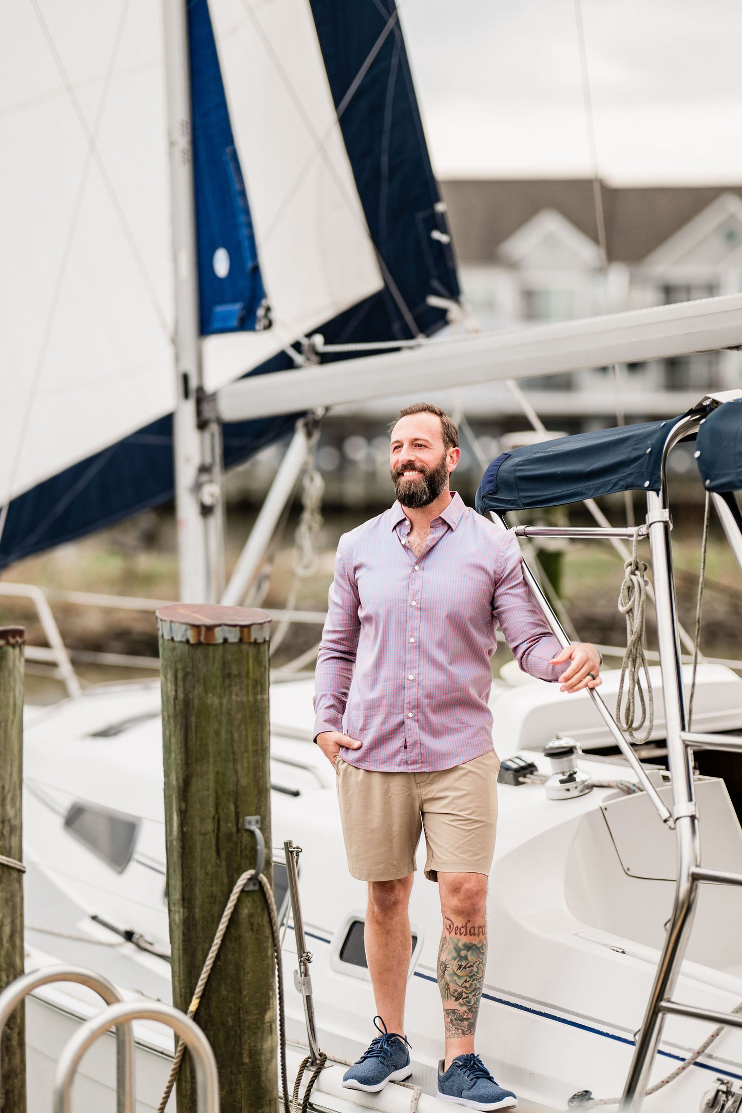 Fatherly Movement Shirt- Blue Rose Gingham