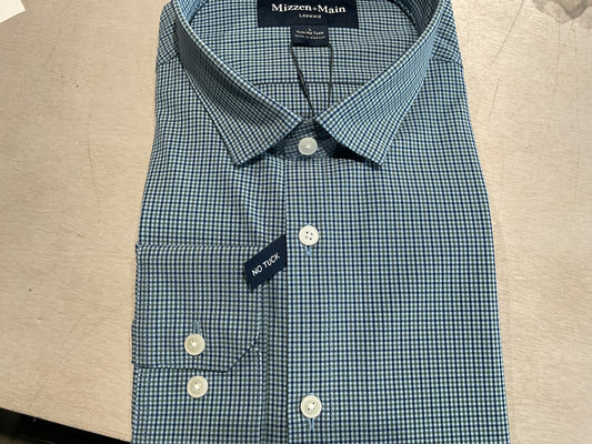 Mizzen & Main Midnight Navy Simon Plaid Leeward No Tuck LS