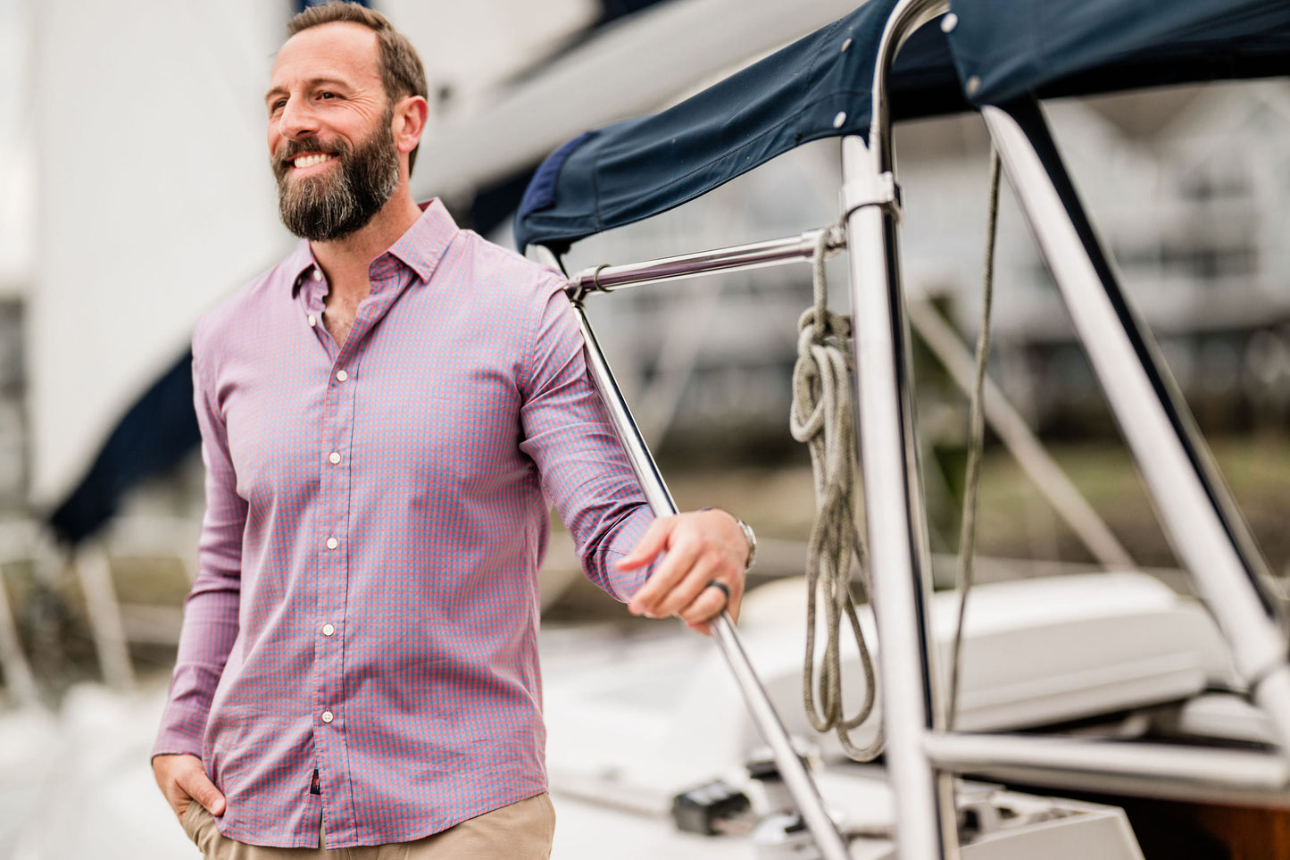 Fatherly Movement Shirt- Blue Rose Gingham