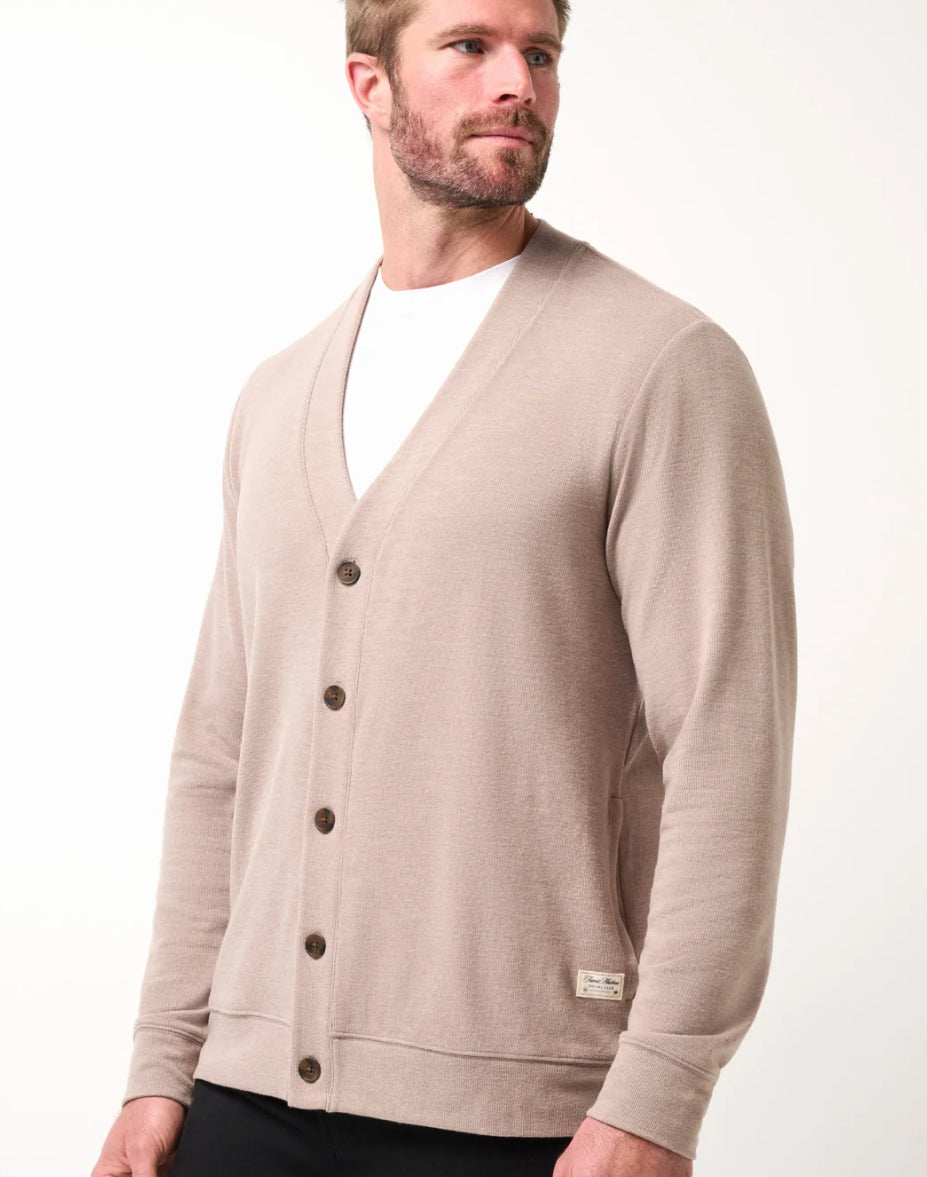 Travis Mathew Cloud Cardigan Sweater Heather Weathered