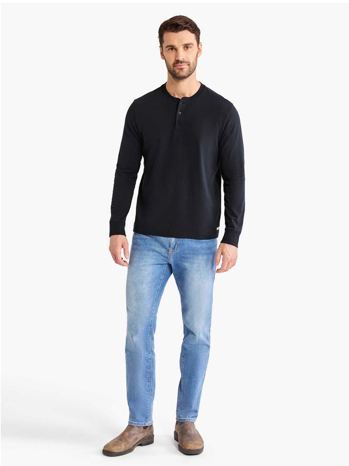Fair Harbor Pacific Henley -Black