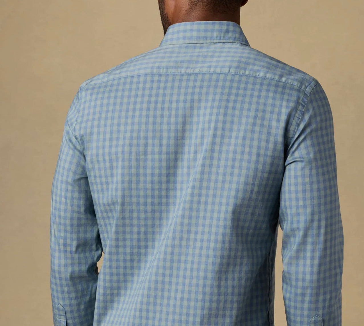 Faherty Movement Shirt Sage Marine Gingham LS