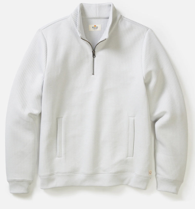 Marine Layer Corbet Quilted 1/4 Zip Stone