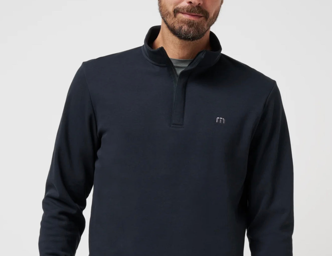 Travis Mathew Cloud Quarter Heather Blue Nights 1/4 Zip