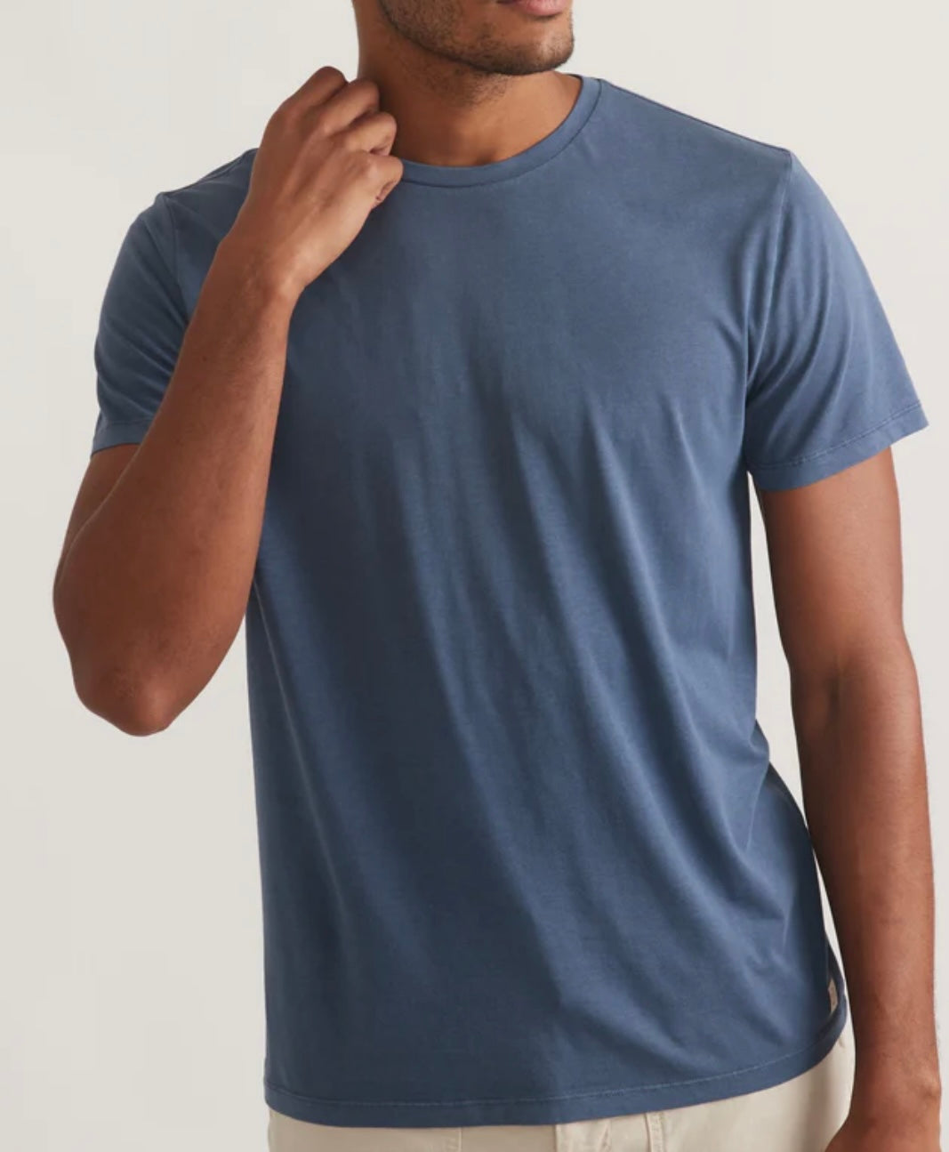 Marine Layer Signature Crew Tee- Faded Denim