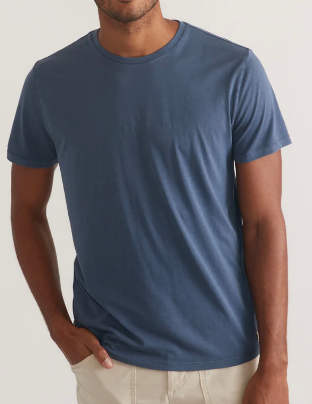 Marine Layer Signature Crew Tee- Faded Denim