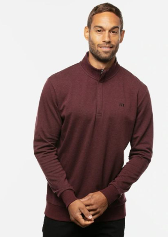 Travis Mathew Upgraded 1/4 Zip Plum