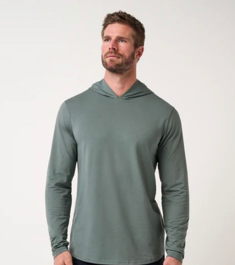 Travis Mathew Performance Jersey LS Hoodie Balsam Green