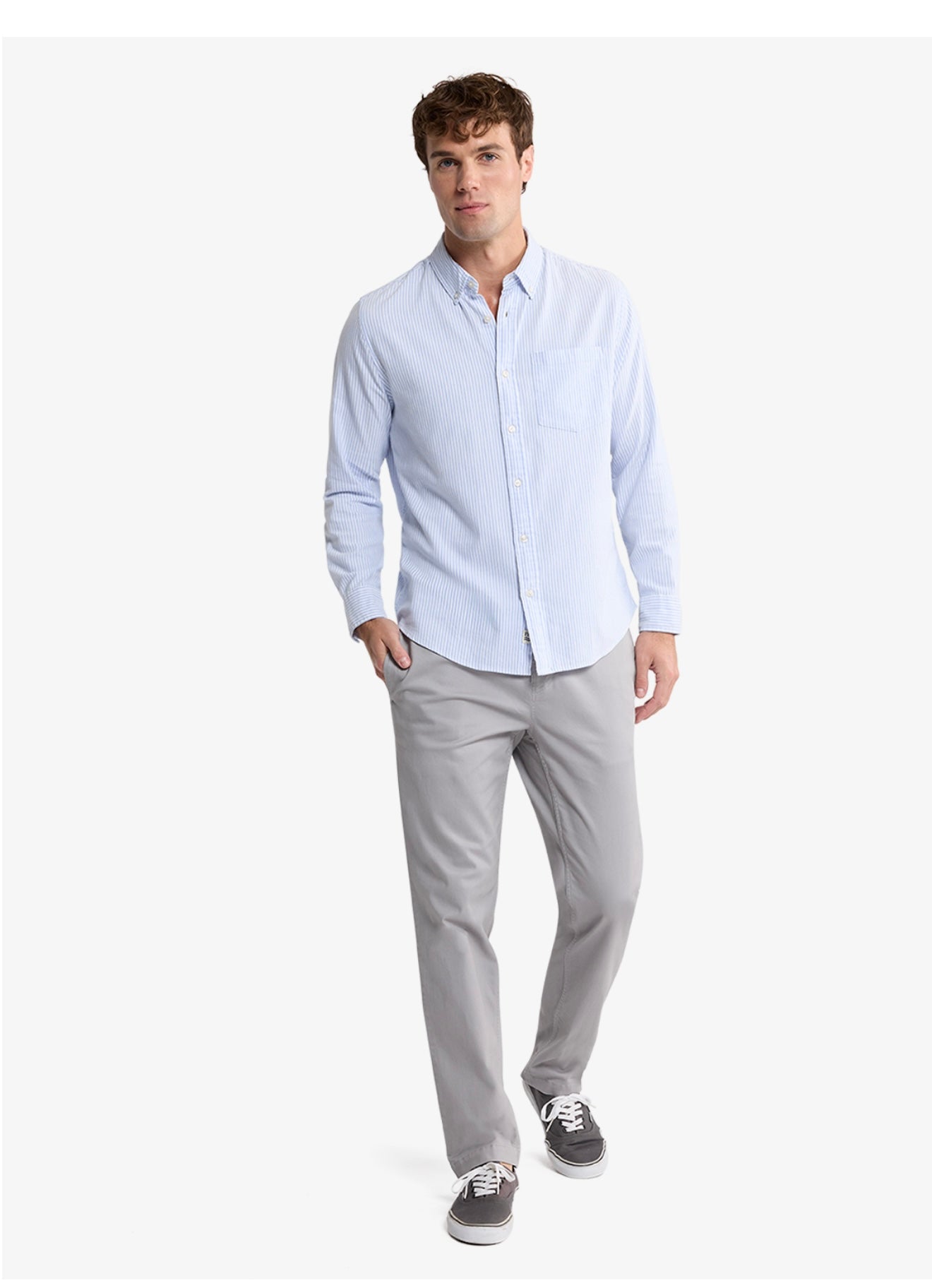 Fair Harbor Salty Oxford shirt -light blue stripe