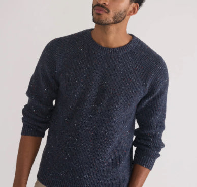 Marine Layer Inverness Crew Sweater Navy Green