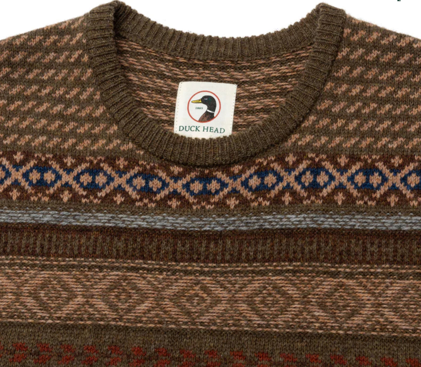 Duck Head Fair Isle Olive Pine Sweater