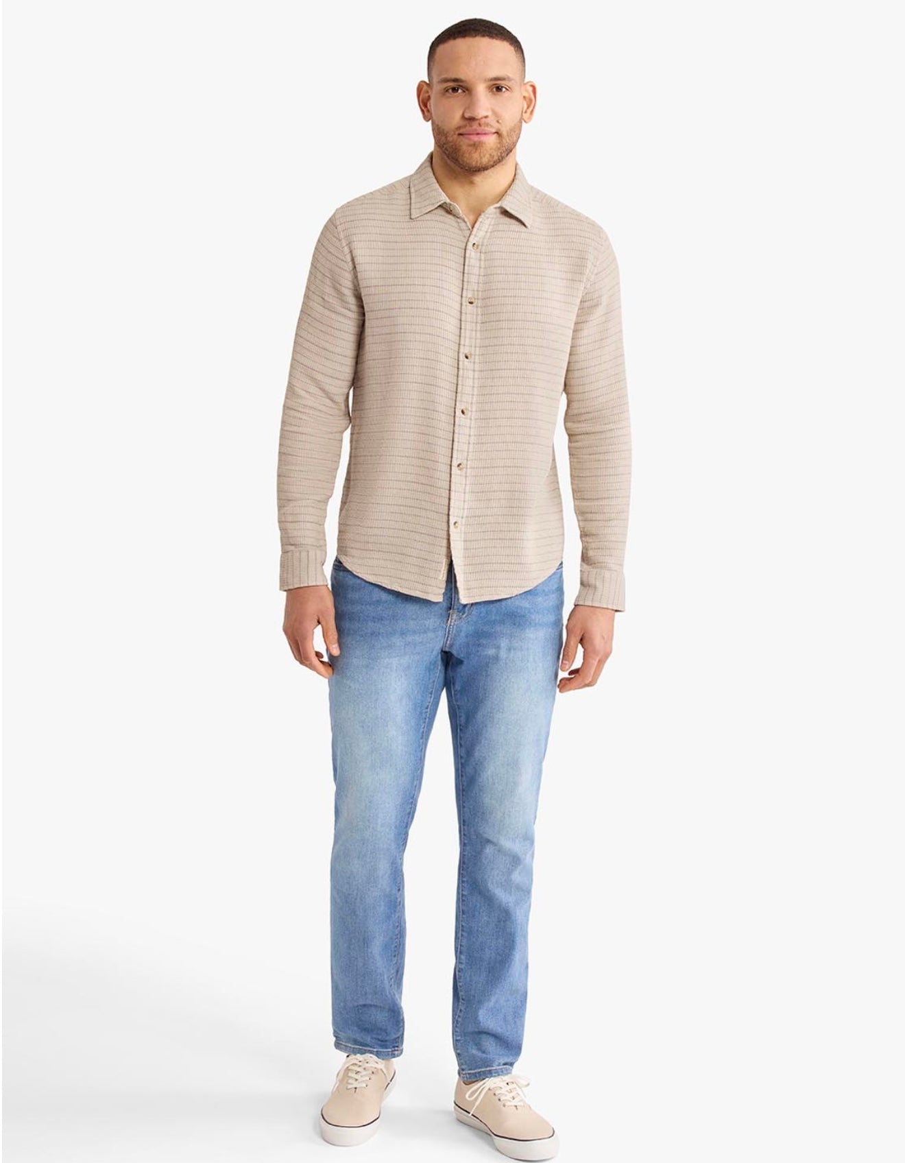 Fair Harbor Oasis Longsleeve Buttonup -Textured Beachwood