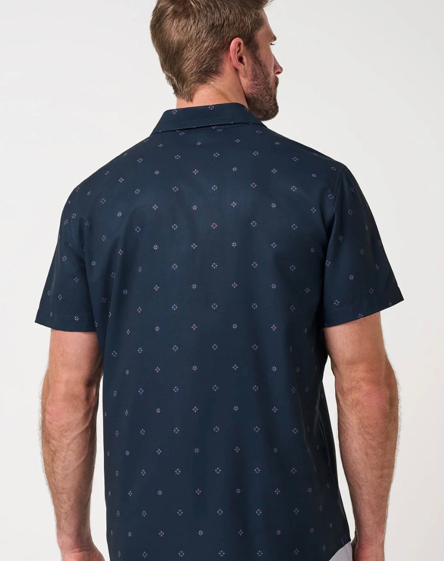 Travis Mathew Techwoven Summer Button Up Shirt Total Eclipse