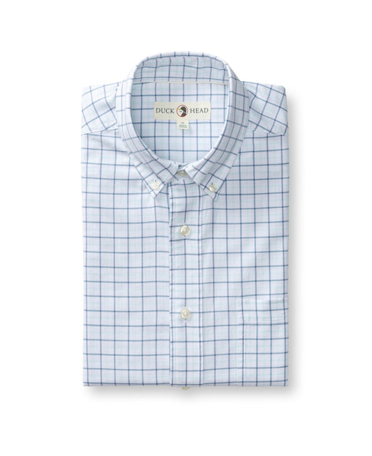 Duck Head - Buttondown Cotton Oxford Sport Shirt -Kline Plaid SUNWASHED BLUE